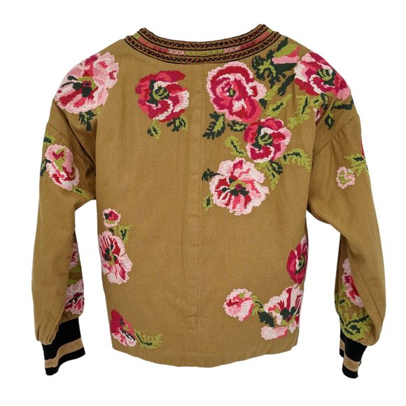 ANTHROPOLOGIE Needlepoint embroidered Bomber Jacket unworn - Picture 2 of 12